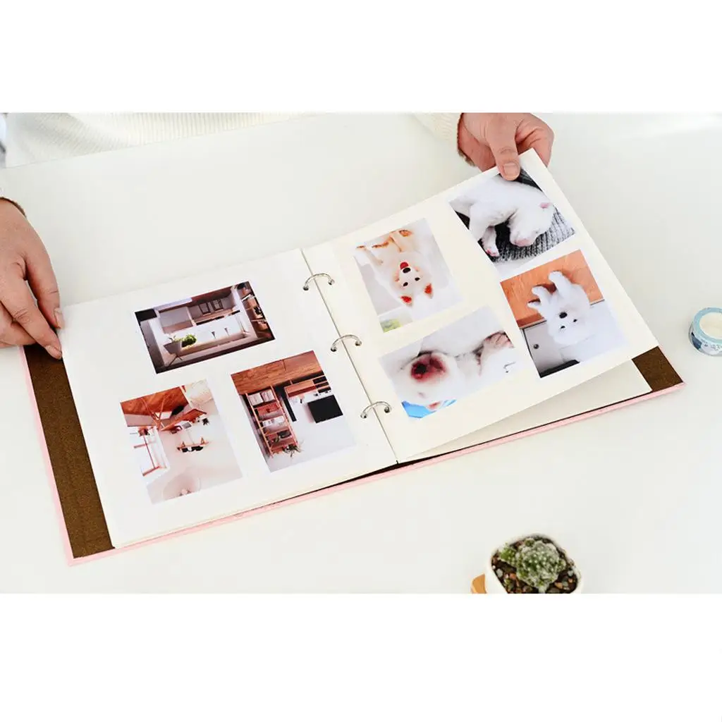 Large Capacity Photo Album 500 Self Adhesive Vintage Scrapbook Book with Clear Plastic Overlay for Travel Memories