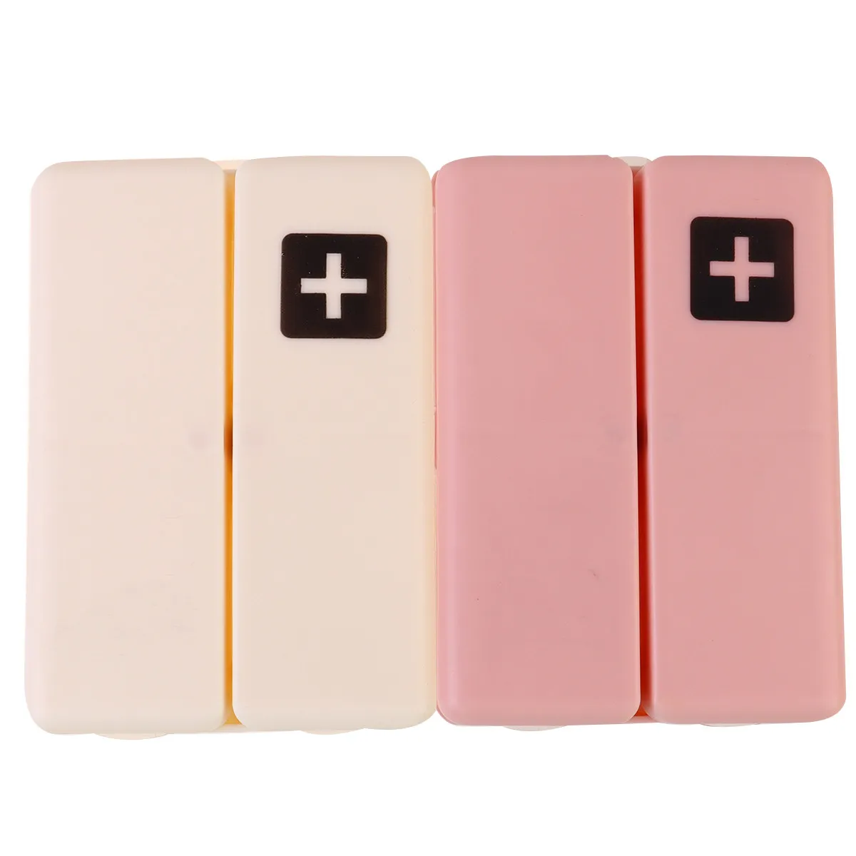 

2Pcs Portable 7-Day Pill Organizer with Magnetic Closure Foldable Medicine Storage Box for Travel Home Use Weekly Pill Case