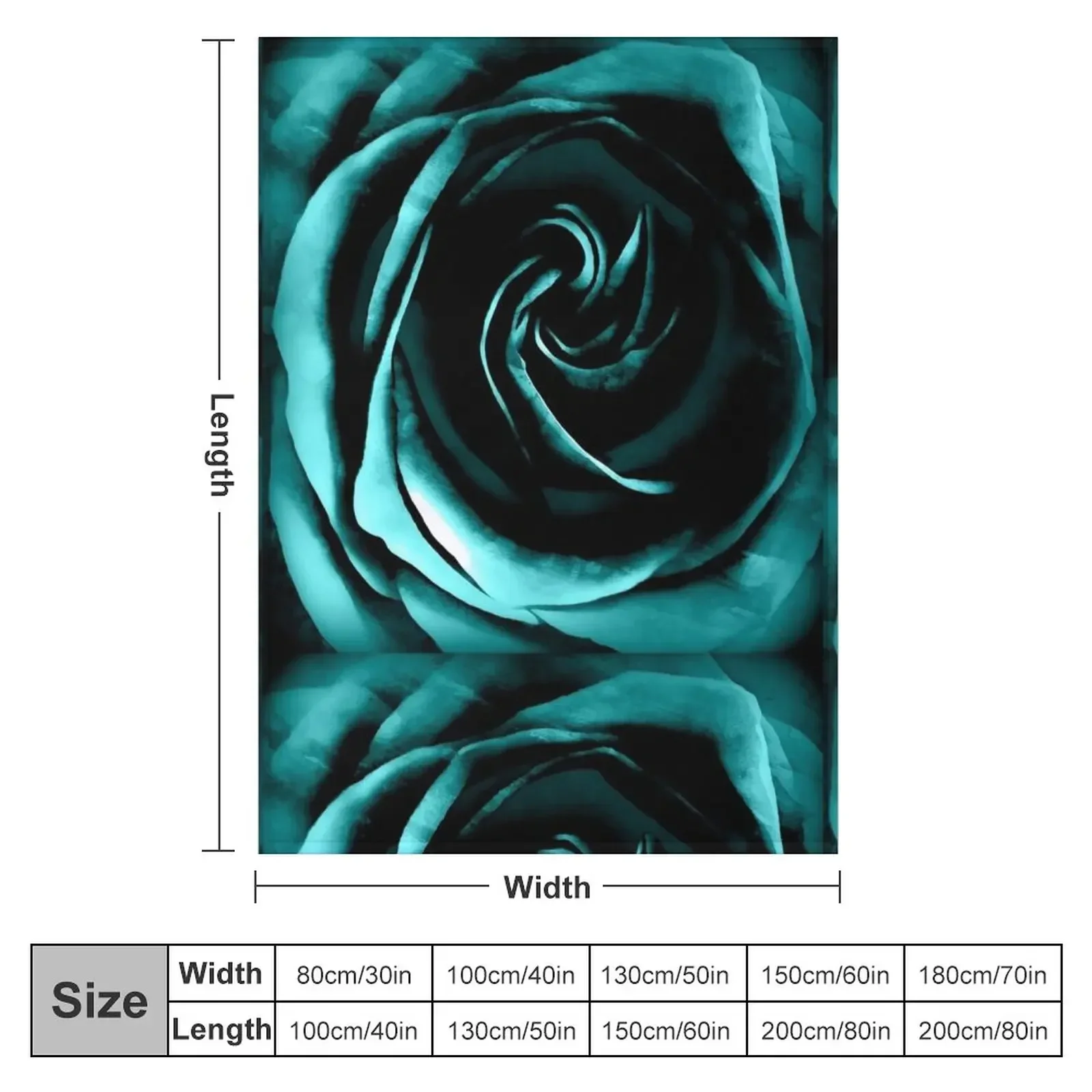 Teal Rose - Be still My Soul Throw Blanket Hairys Sofa Quilt Luxury Designer Blankets