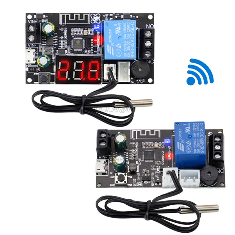 WIFI Termostato Remoto, Módulo Controlador De Temperatura De Alta Precisão, resfriamento APP Aquecimento, Alarme Colecção De Temperatura