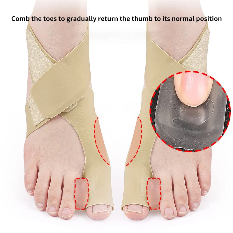 1PCS Toe Separator Hallux Valgus Bunion Corrector Orthotics Feet Bone Thumb Adjuster Correction Pedicure Sock Straightener