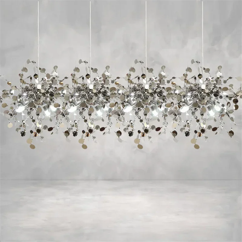 Modern Ceiling LED Chandelier Stainless Steel Lamp Home Living Room Bedroom Kitchen Hotel Chandelier Attic Indoor Lighting