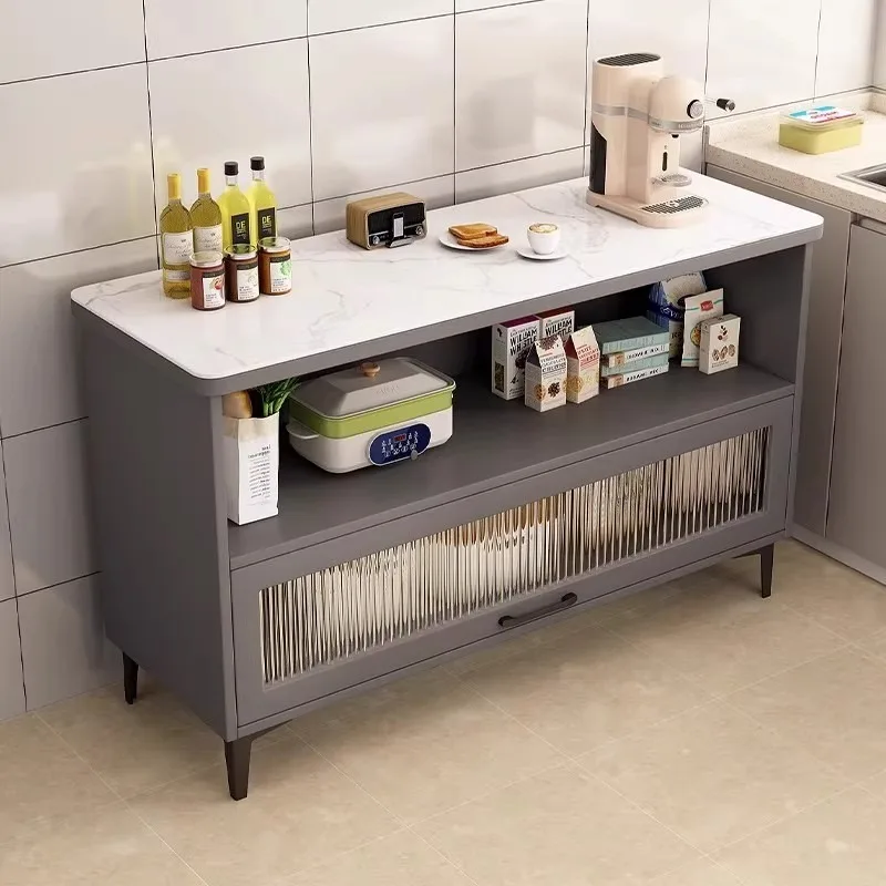 Slate kitchen rack floor-to-ceiling multi-layer vegetable cutting table storage cabinet household dining side cupboard dust stor