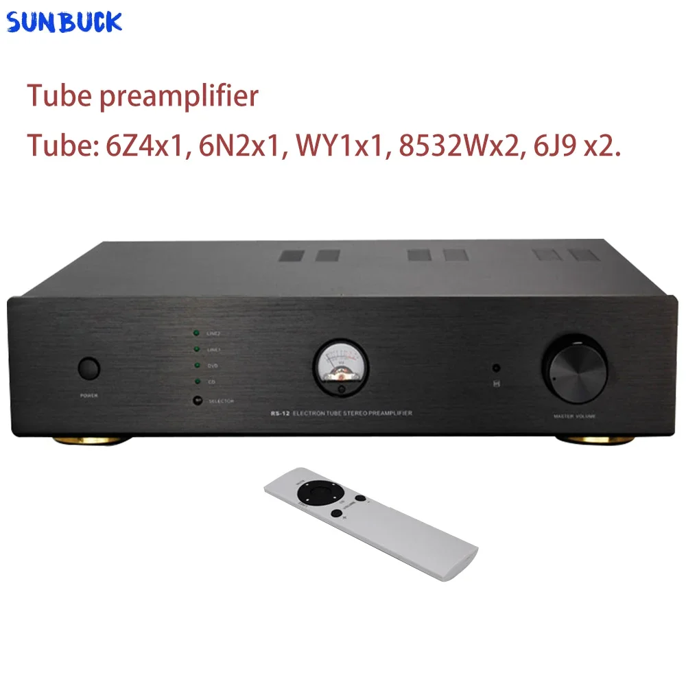 Sunbuck หลอด Preamp 6Z4 6N2 WY1 8532W 6J9 High fidelity หลอด Preamplifier HIFI รีโมทคอนโทรลเครื่องขยายเสียงเสียง