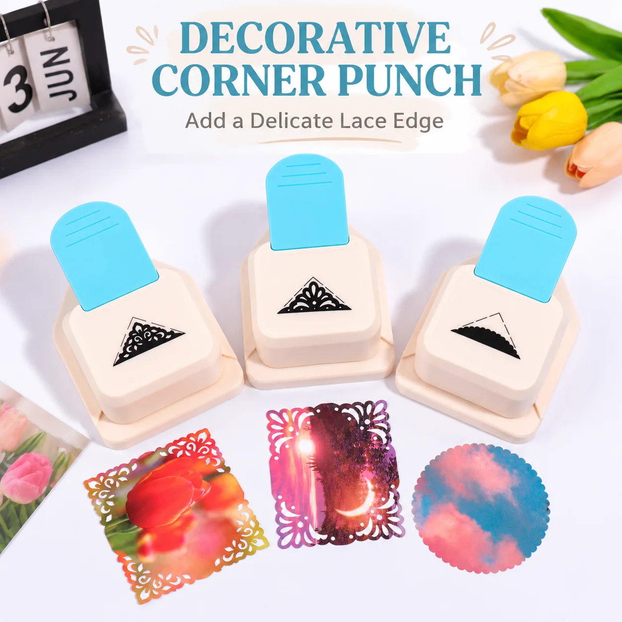 Lace Corner Hole Punch, Shapes Paper Puncher For Crafts, Easy Press Tool For Scrapbook, Cards, Album Diy Paper Craft