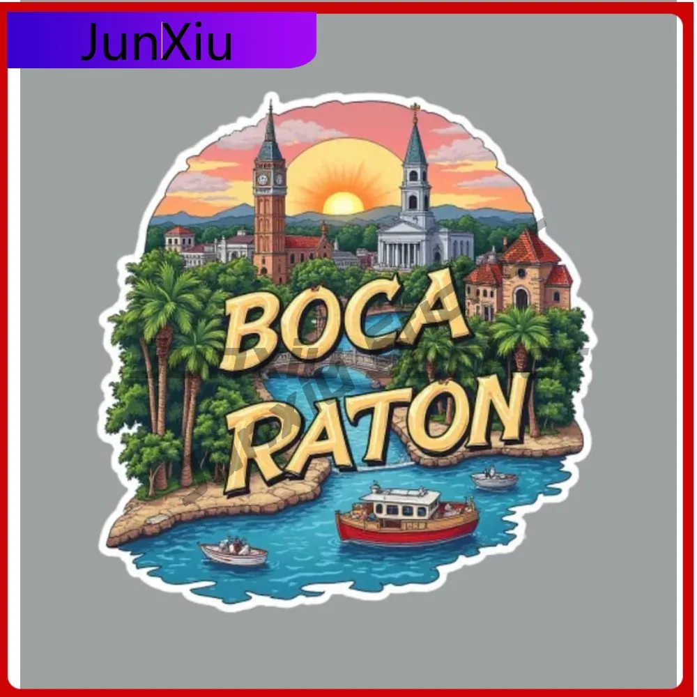 

Boca Raton Florida Travel Sticker Decorative Decals Suv Windows Windshield Luggage Fridge Or Laptop Cover Waterproof Decals Pvc