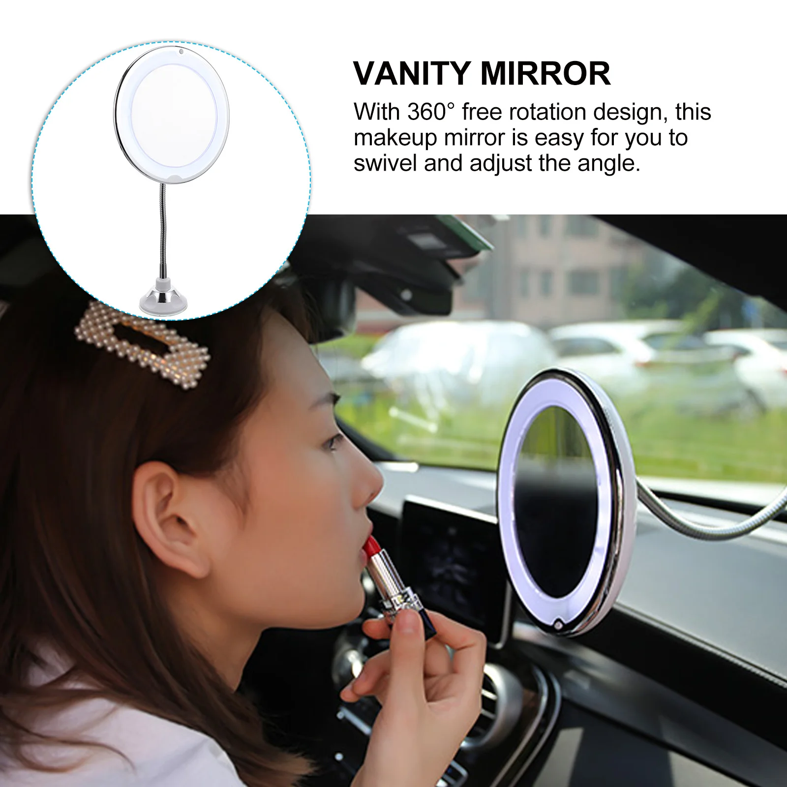 

10X Rotating Makeup Mirror 360 Degree LED Light Magnifying Vanity Mirror with Suction Cup Perfect for Eyebrows Eyeliner