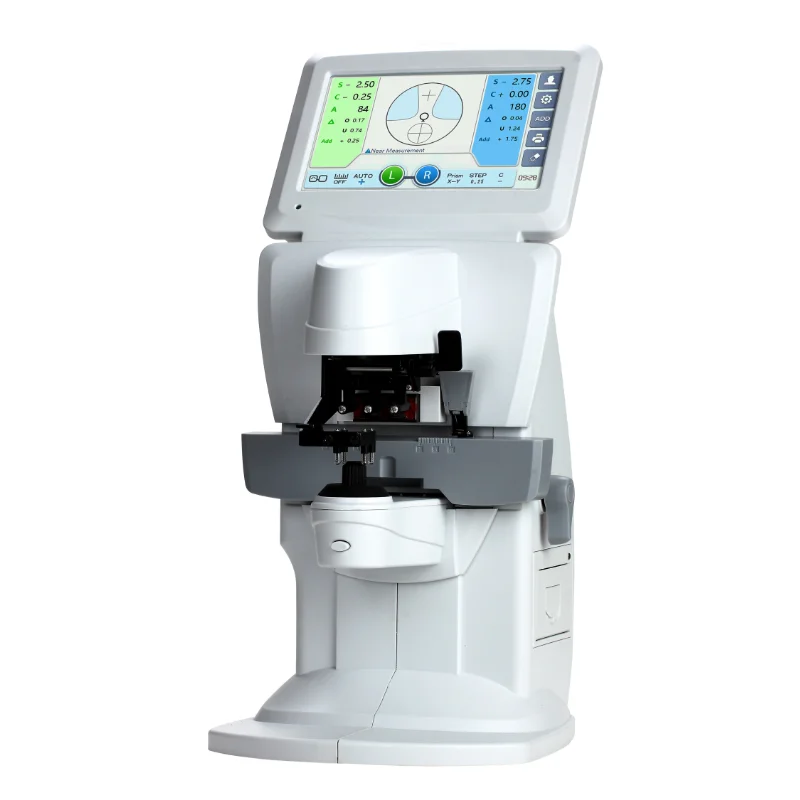 Lensometer focometer dengan Printer PD/UV dan lampu hijau biru instrumen optometri Lensmeter otomatis