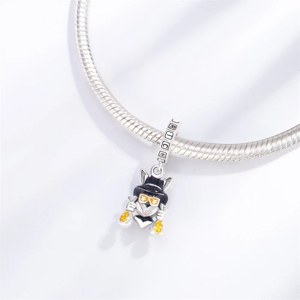 Pan Charms Original Wealth Rabbit Dangle Charm Bracelet Pendant Jewelry