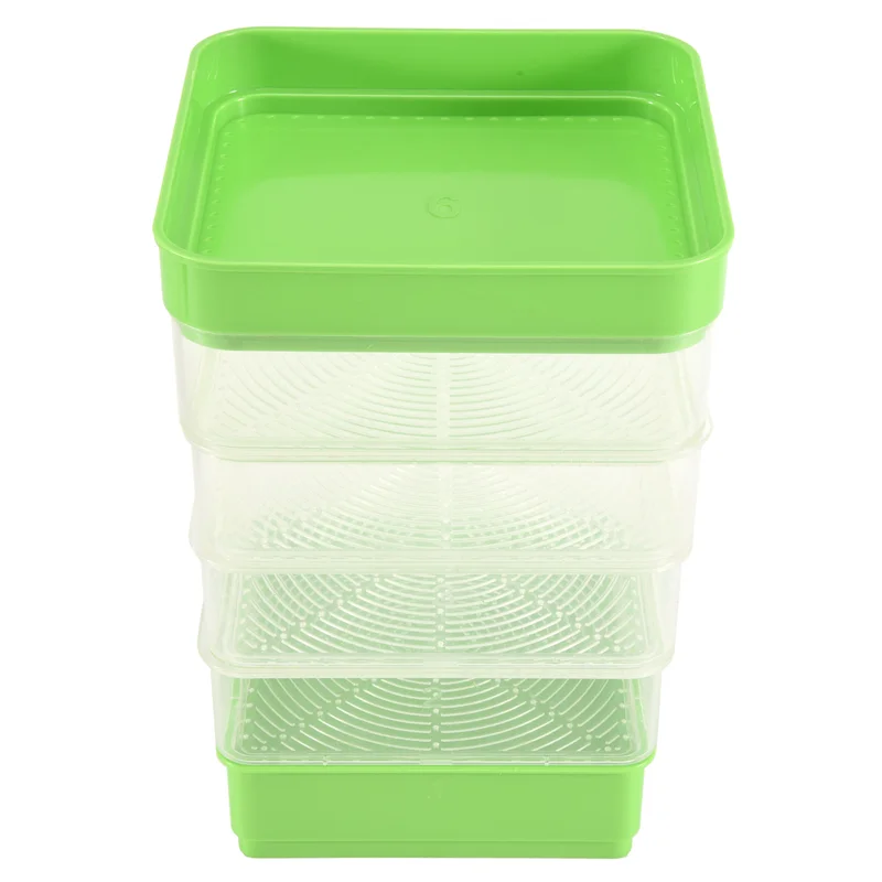 BHBD-Bean Seed Germination Kit, Micro-Green Plant Growing Tray, Drain Tray, Four-Tier Stackable Sprout Growing Kit Easy To Use