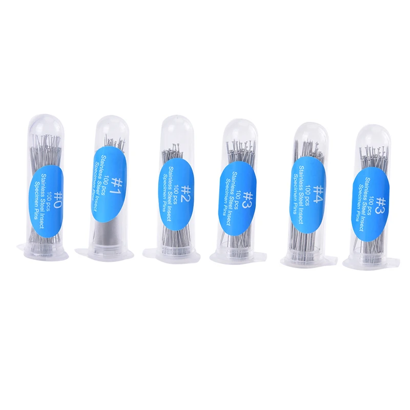 100Pcs  Pins Specimen Needle Stainless Steel School Lab Entomology Needle With Tube  Obsvering Tool Set