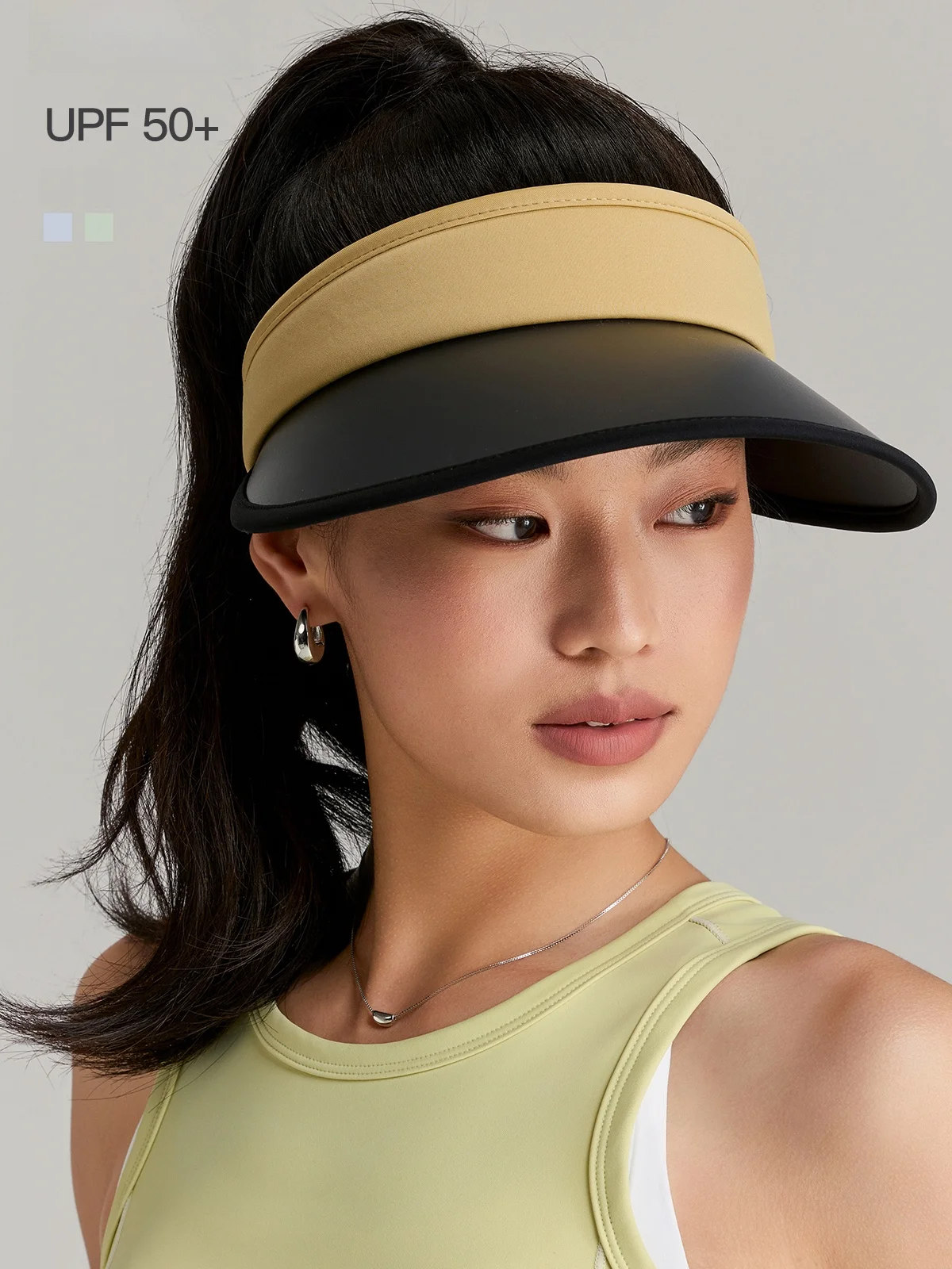 women's-summer-new-outdoor-sun-protection-hat-wide-brim-empty-top-hat-casual-style-polyester-fiber-geometric-pattern-upf50
