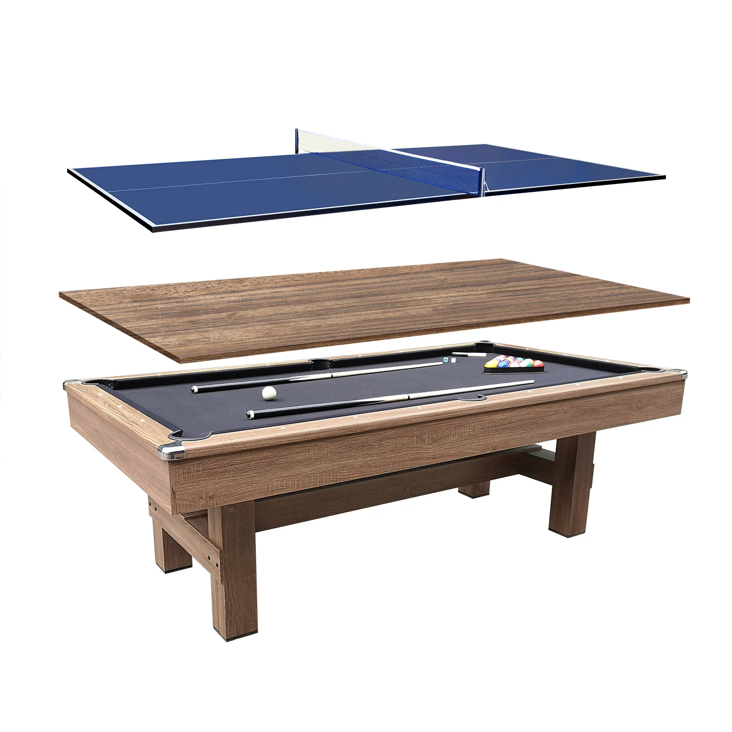 Hot Sell Retro Style Multi-functions 3 in 1  9 Feet Strong Quality Billiard Pool Table