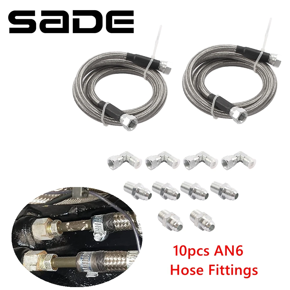 6AN Transmission Cooler Hose Braided Oil Fuel Line For Ford Chevy Buick Cadillac Cars & Trucks Replace TH350/ 700R4/ TH400