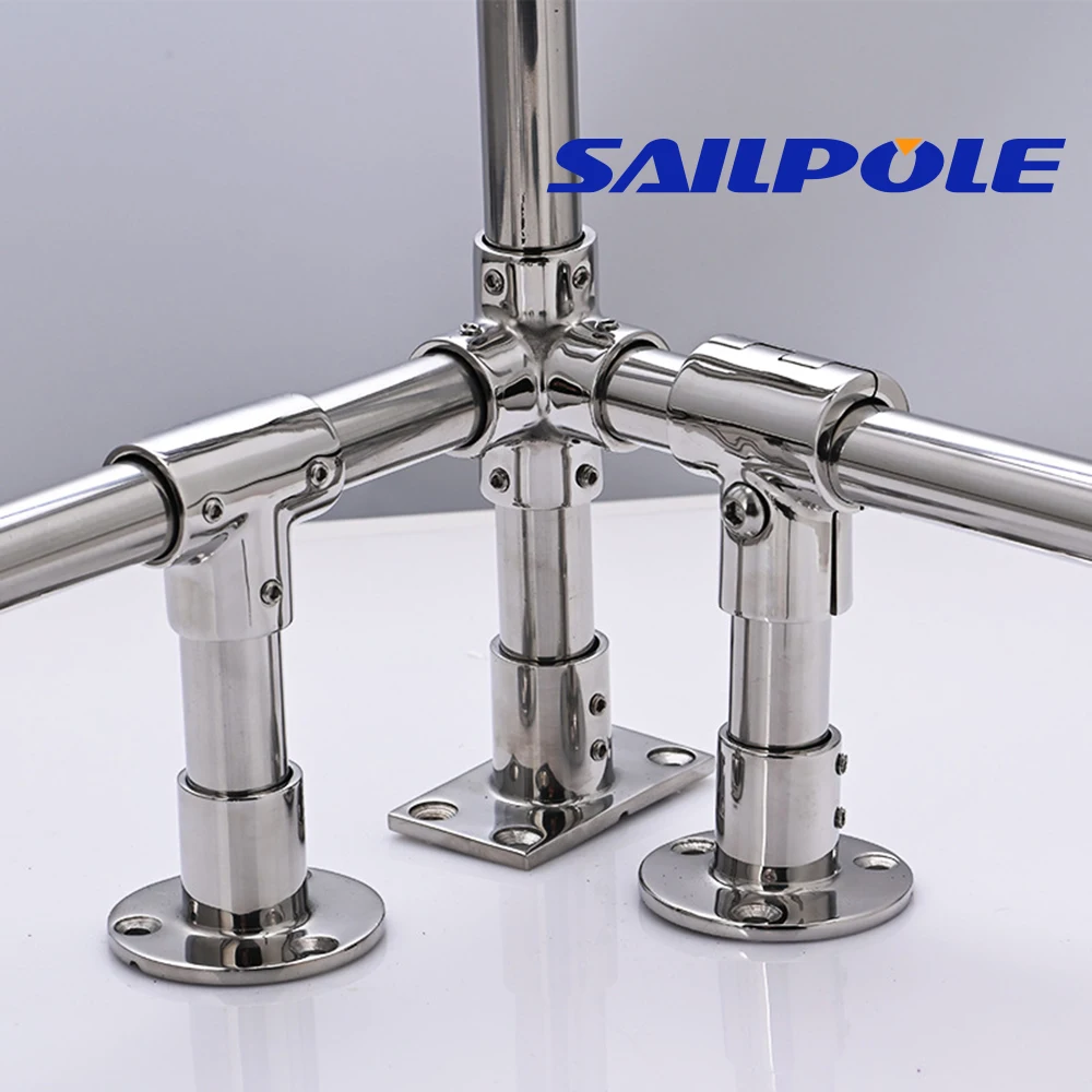 25mm inner diameter 316 Stainless Steel Tee Cross 3/4 way Junction Corrosion Resistant Boat Hand Rail Fittings