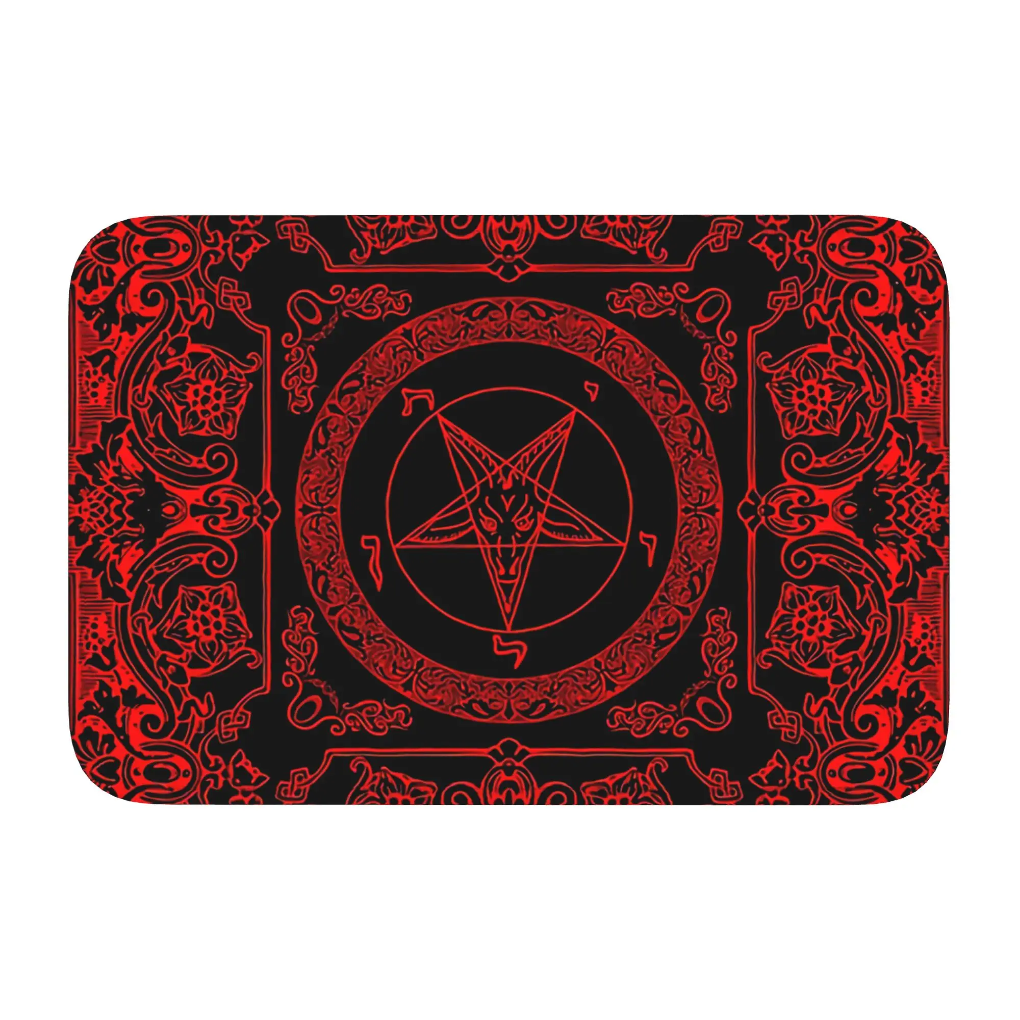 The Sabbatic Goat Baphomet Front Door Floor Entrance Mat Indoor Gothic Satanic Kitchen Bath Doormat Living Room Carpet Rug