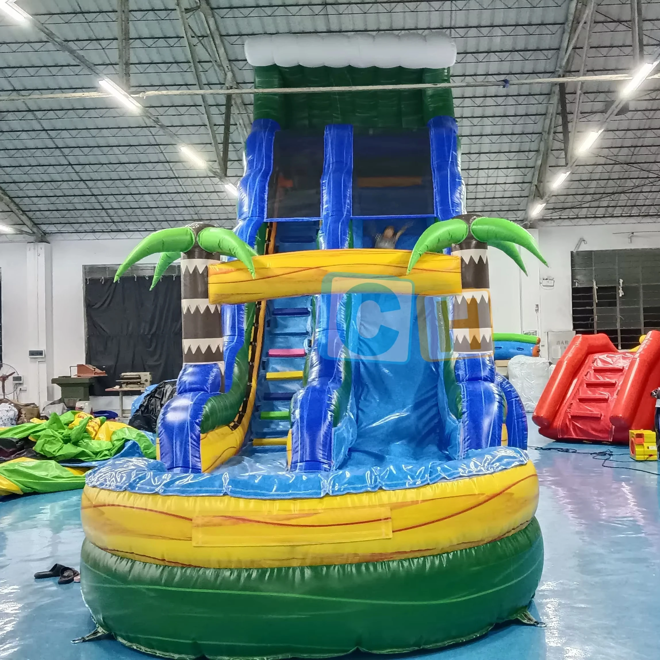

Commercial Palm Tree Inflatable Water Slide With Bounce House Bouncy Kids Outdoor Adults Water Slide Inflatable Swimming Pool