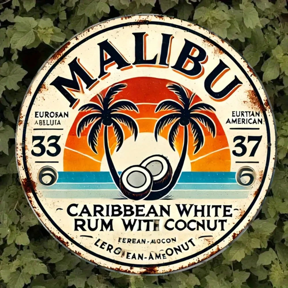 Malibu Caribbean White Rum Vintage Aluminum Sign - 8