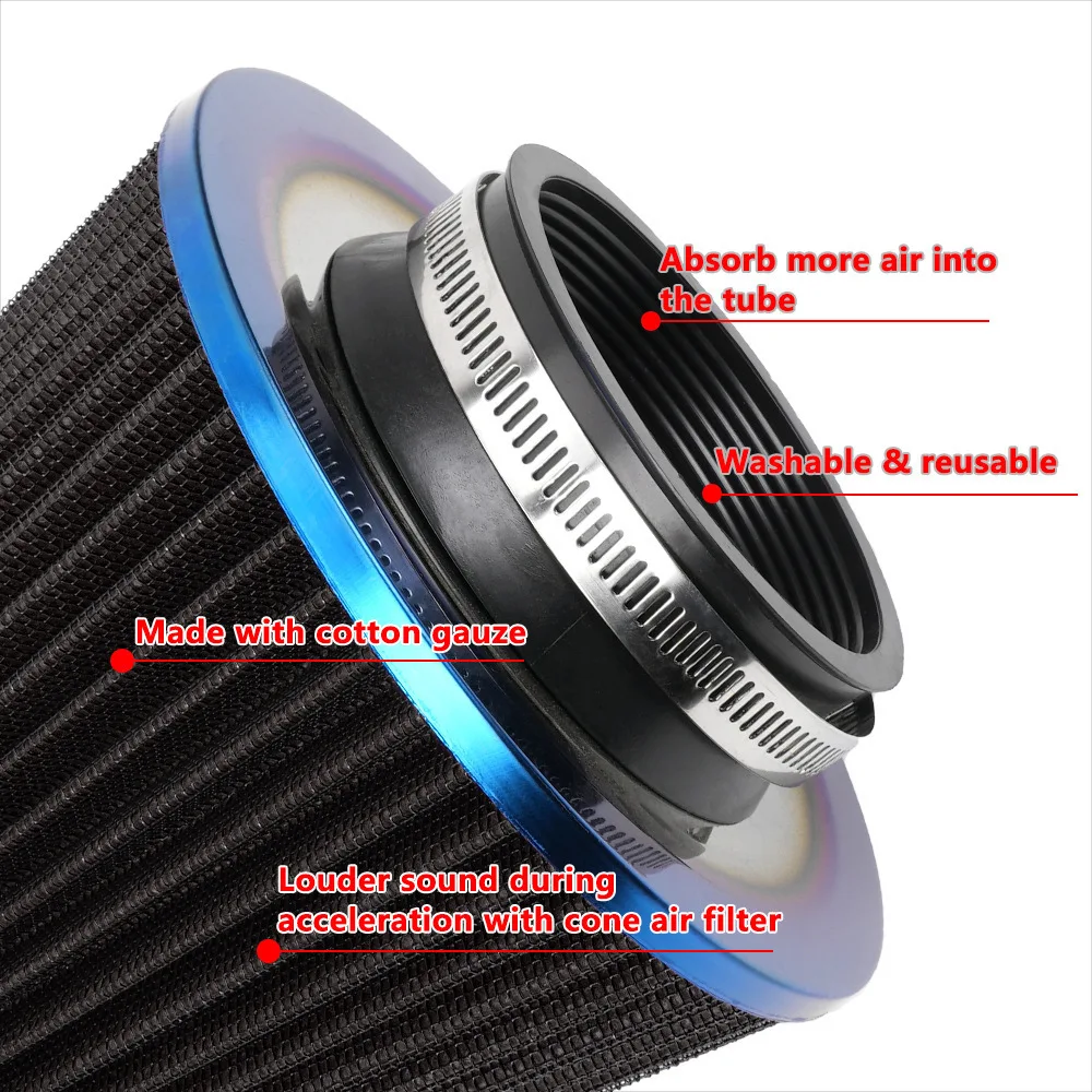 Car Modification Accessories 76mm Air Filter Large Flow Mushroom Head Filter 3 Inch Mushroom Head Air Filter