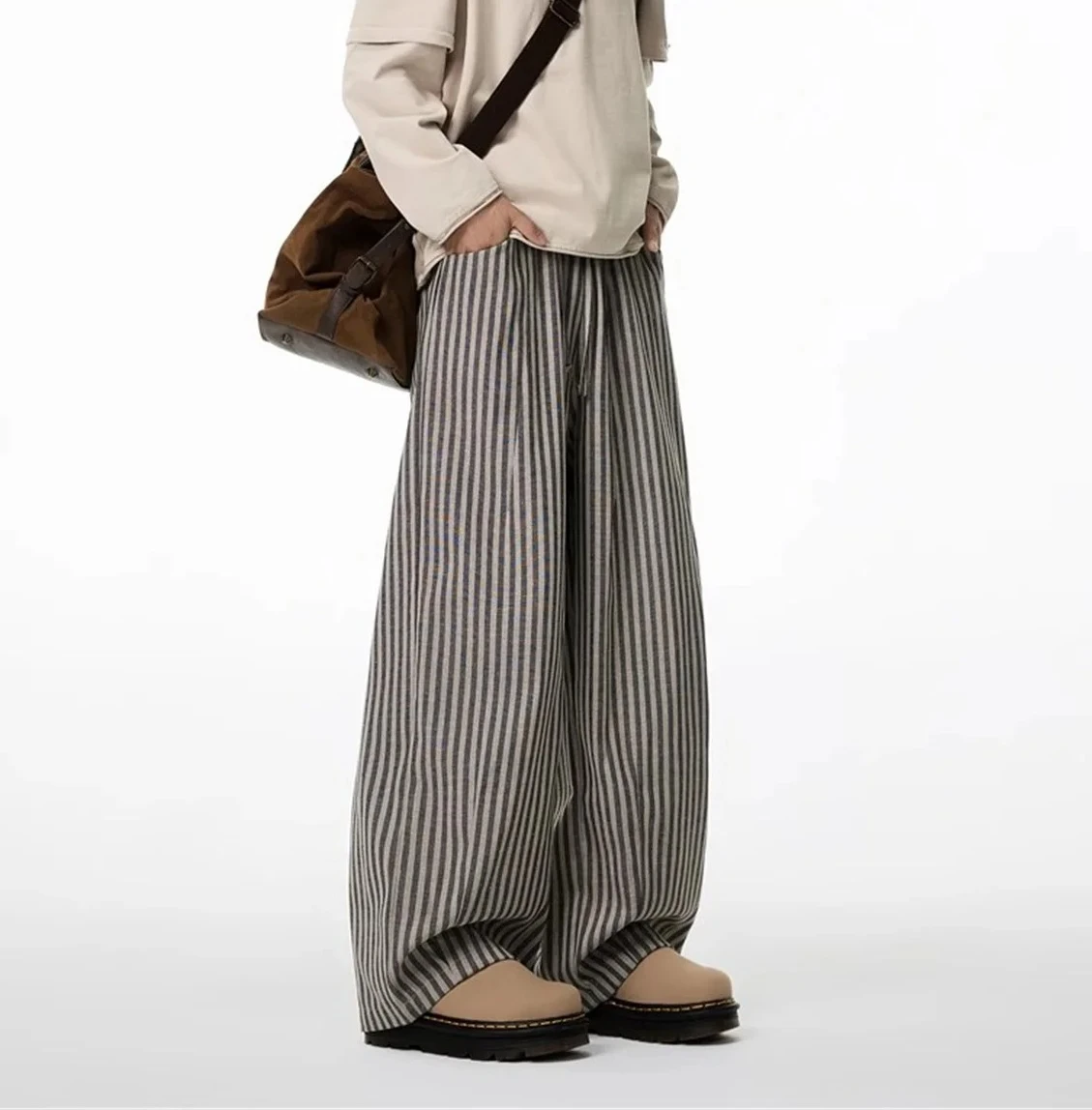 

Женские винтажные брюки Y2k, черные длинные брюки в готическую полоску, мешковатые спортивные штаны Harajuku