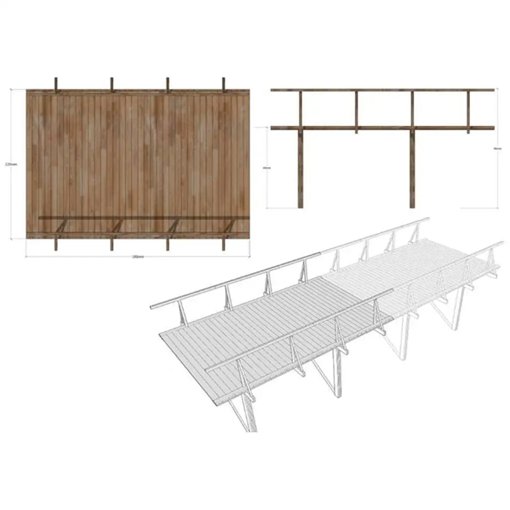 1/35 مقياس خزان جسر خشبي نموذج أطقم المشهد تخطيط المشهد