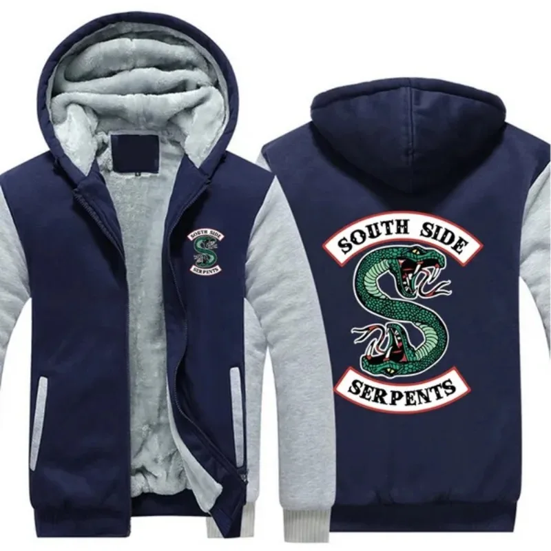 2023 Southside Serpents Printed Winter Hoodie Thicken Zipper Hoodies Thicken Coat Winter Warm Fleece Hoodie Winter Coat Tops