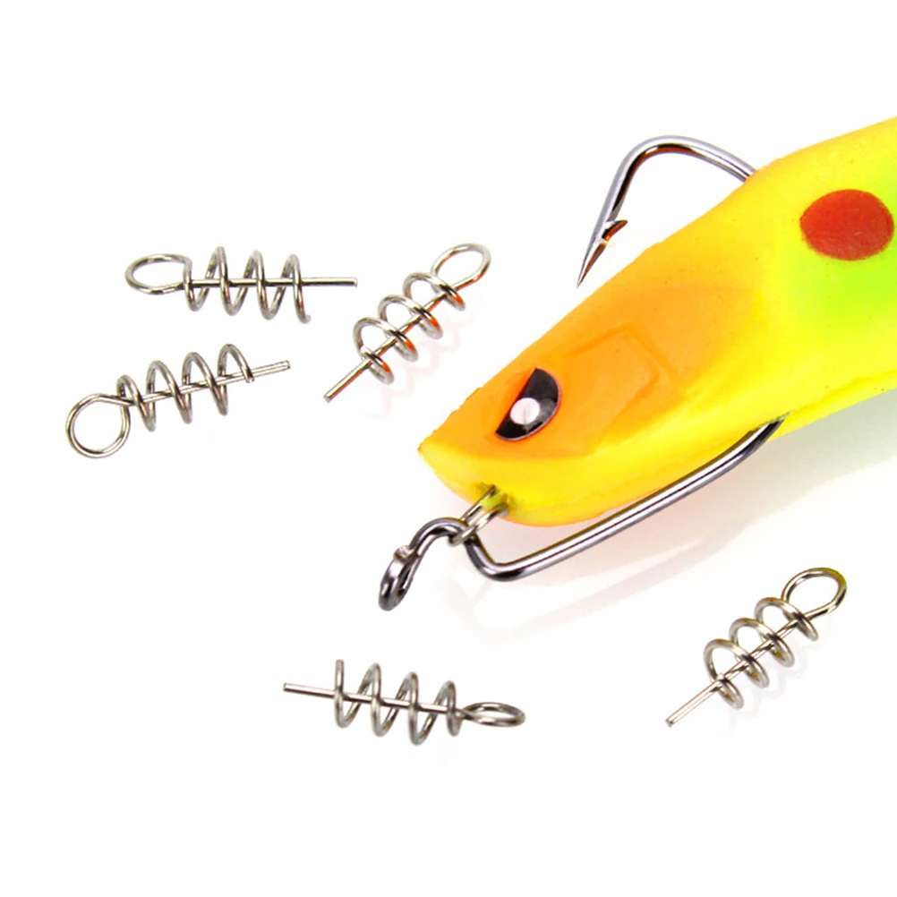 

50pcs High Carbon Steel Spring Lock Pins for Fishing Gear Lightweight Durable Worm Hook Baits Lure Screw Pin