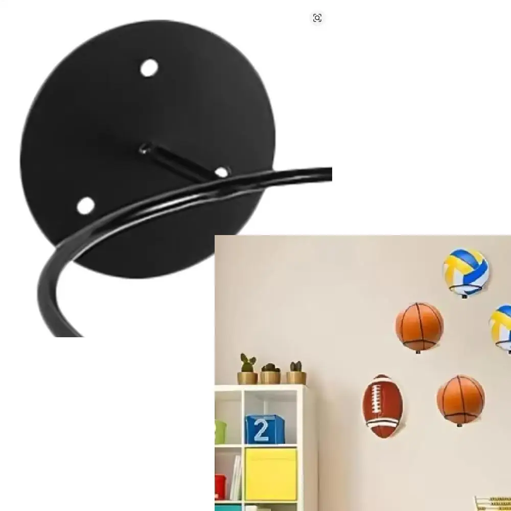 1pc Metal Wall Mounted Sports Ball Display Stand For Basketball Football Volleyball Durable Wall Storage Rack