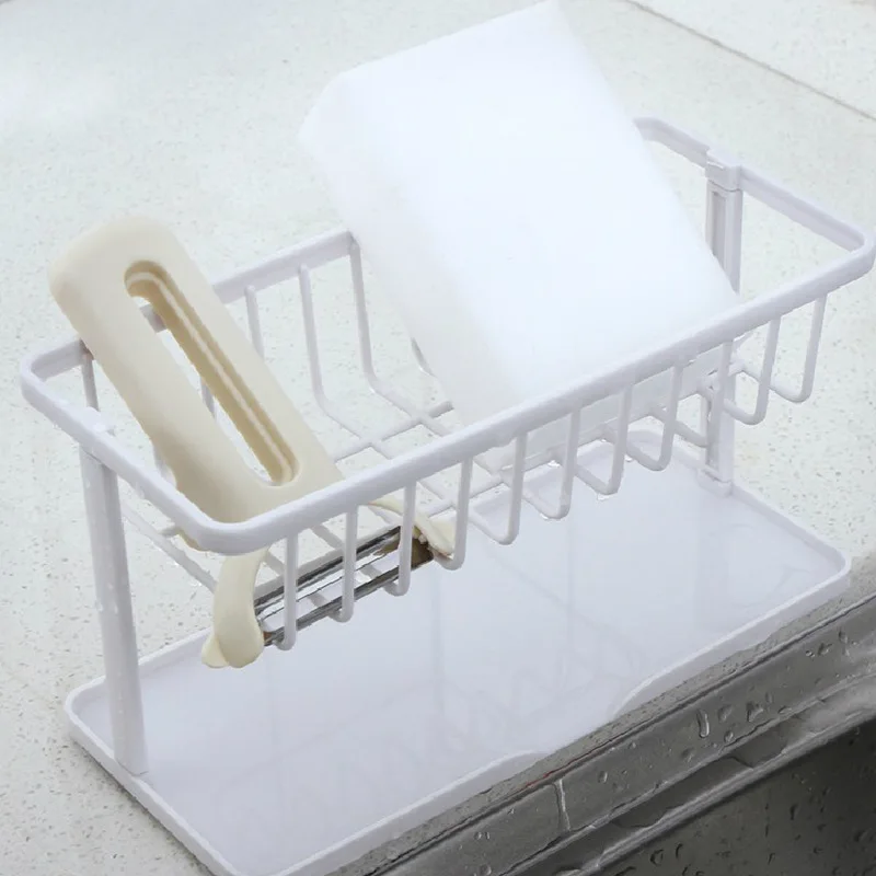 Multi functional cleaning and storage rack for household kitchen countertops, sponge cloth drainage and storage rack