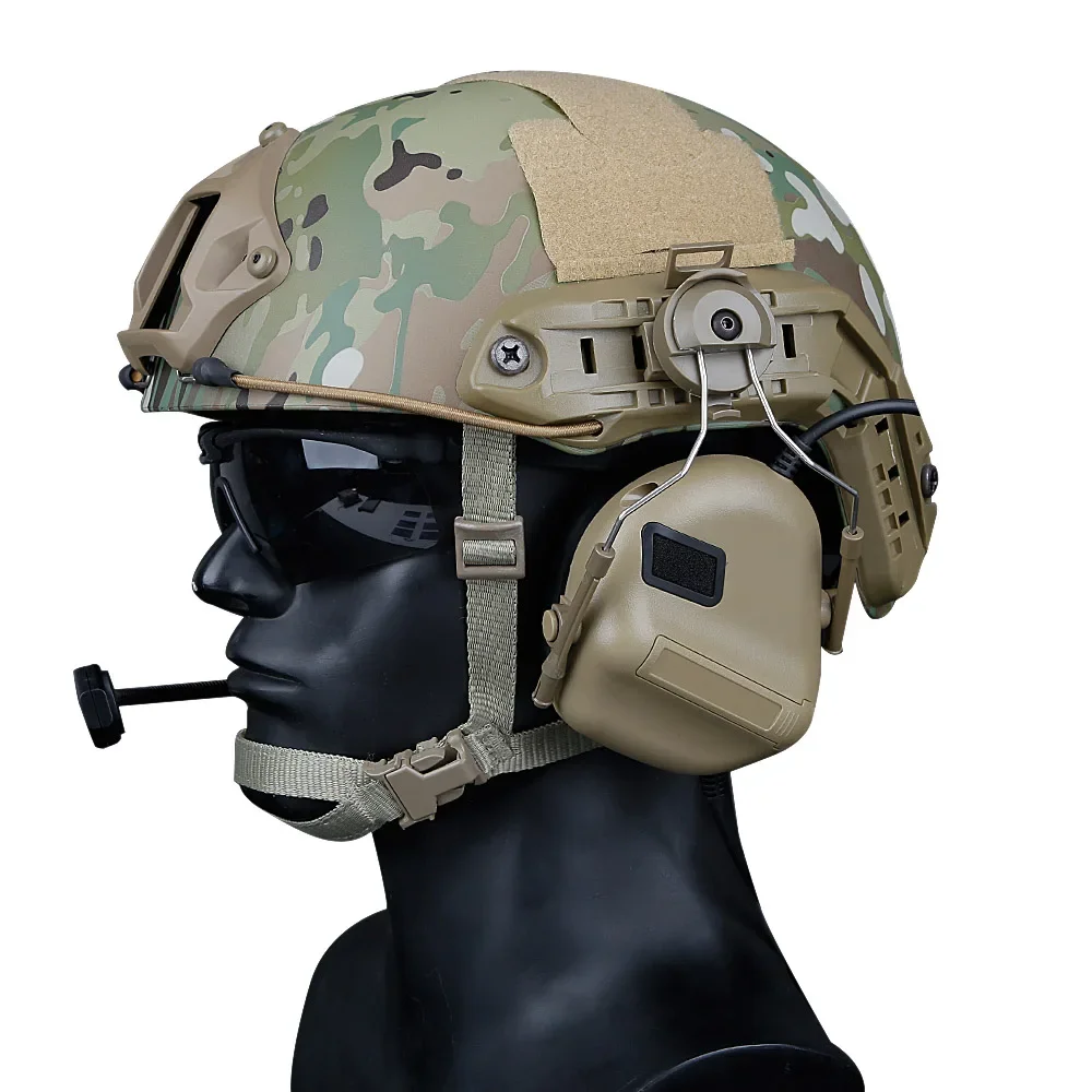 

Tactical Helmet Headset with Fast Helmet Rail Adapter Communication Headset Outdoor Shooting Headphone