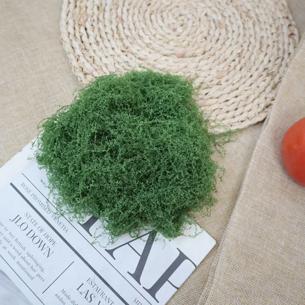 

Artificial Green Plants Polyester Moss Permeable Fluffy Moss Lawn Living Room Garden Decoration DIY mini Landscape Layout