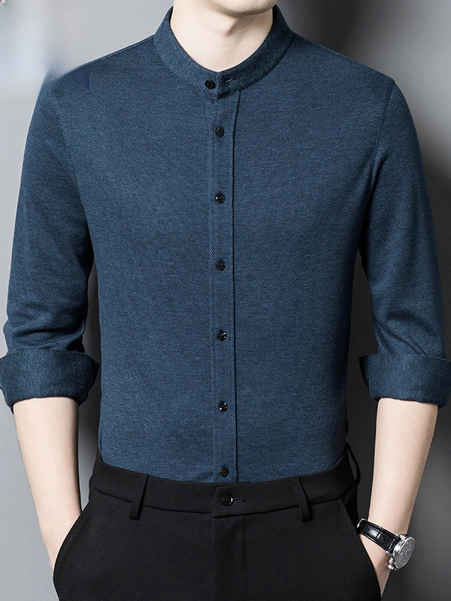 

Мужская повседневная удлиненная шерстяная куртка-кардиган на осень, не требующая глажки, приталенного кроя, в городском стиле...