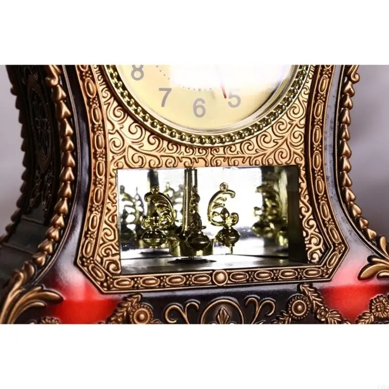   Traditional Antique Tabletop Clock 12 Different Melodies Precise Hourly Reminder Carvings Pendulum Mantels Clock Gift