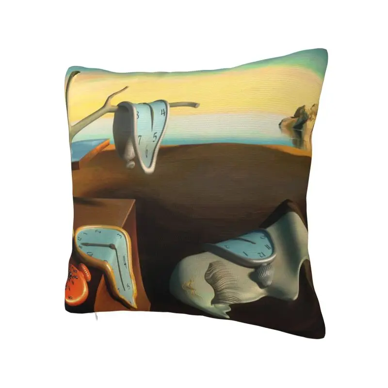 Custom The Persistence Of Memory Pillow Decor Home Kawaii Salvador Dali Painting Art Cushion Decoration Salon Square Pillowcase