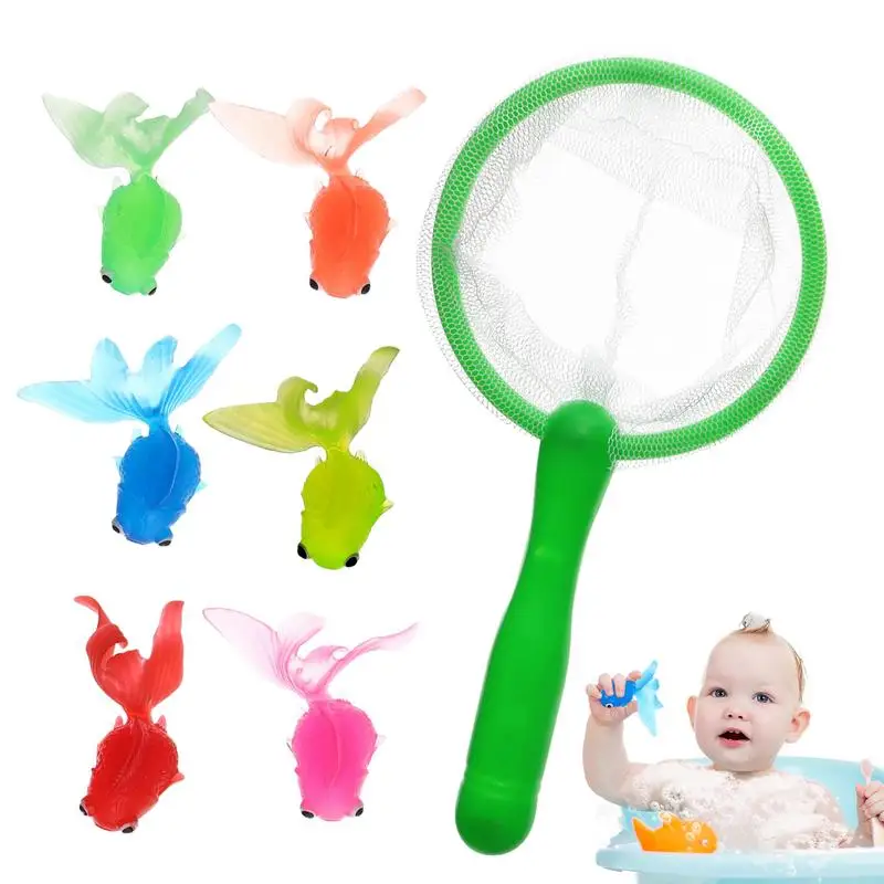 Juguete de baño de pesca, red de pesca, juguete de baño, Animal flotante, juego de captura de peces, juguetes de baño para verano, pequeña piscina
