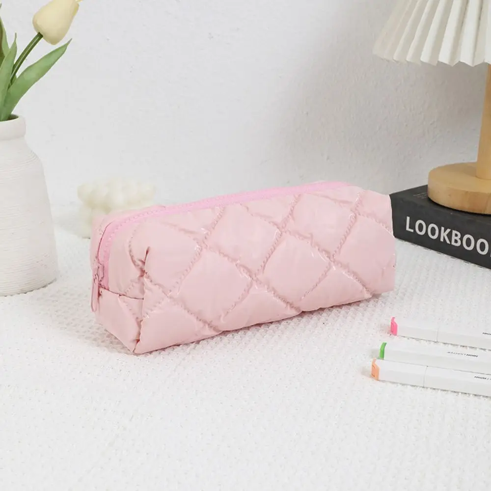 High Quality Solid Color Pen Bag Large Capacity Multifunctional Storage Bag Stationery Bag Boys/Girls