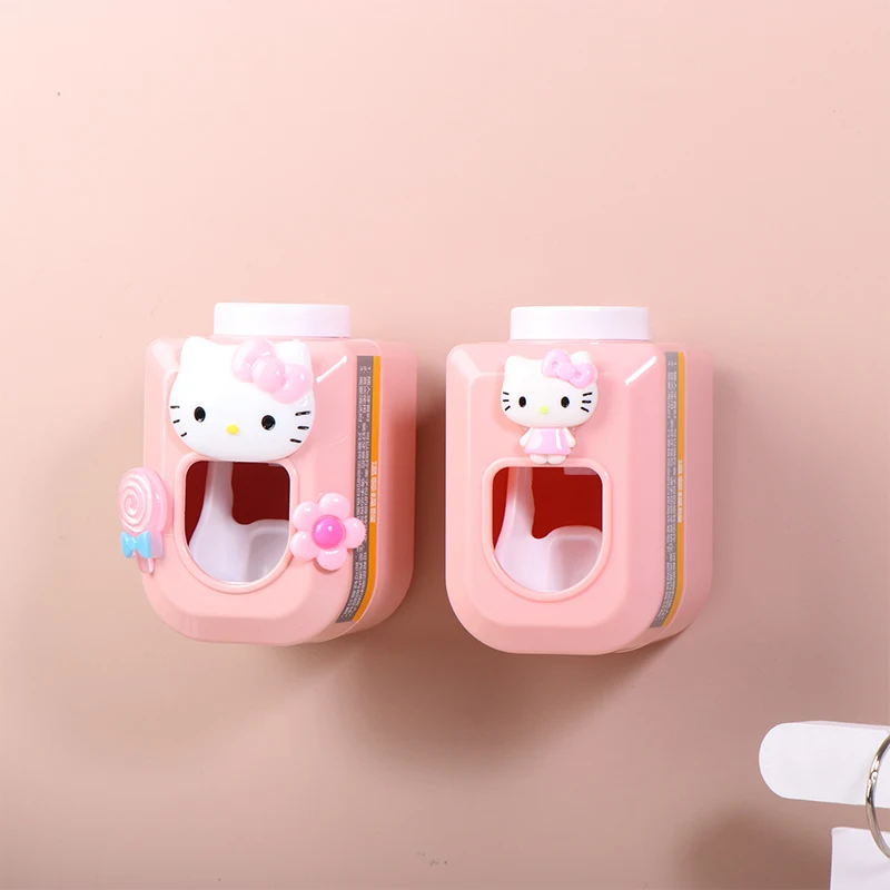 Hello Kitty Toothpaste Squeezer Sanrio Kawaii Cartoon Automatic Toothpaste Dispenser for Children Bathroom Supplies