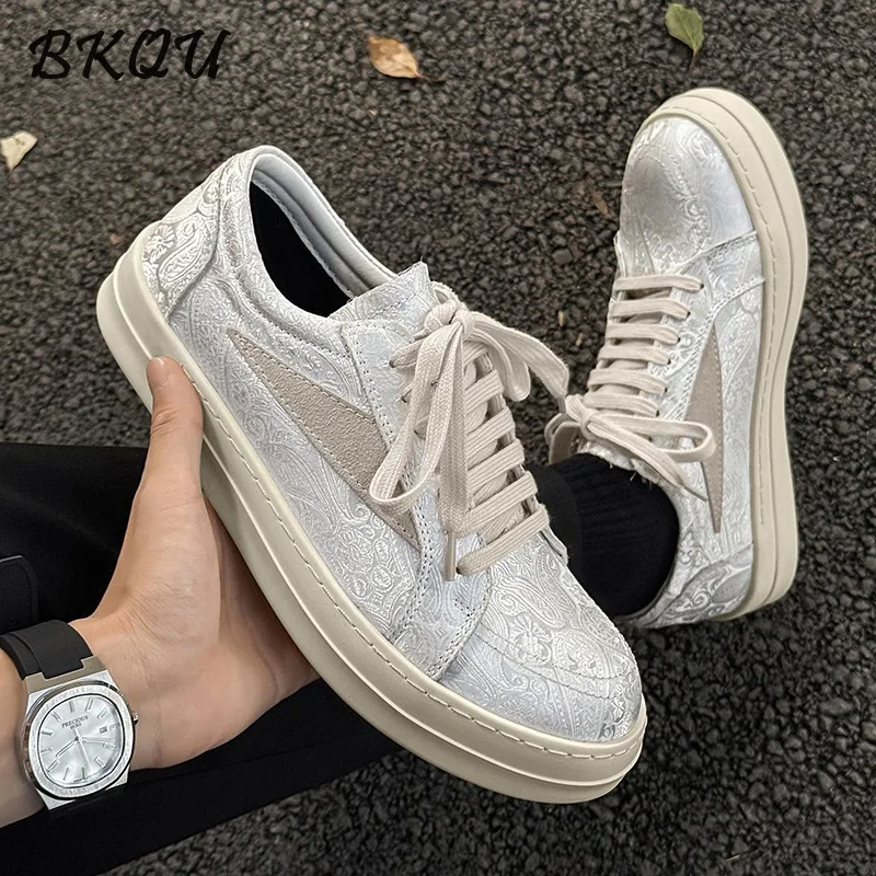 

BKQU Platform Men's Shoes 2025 Autumn Design Stylish American Sports Casual High-end Retro Versatile and Versatile Shoes