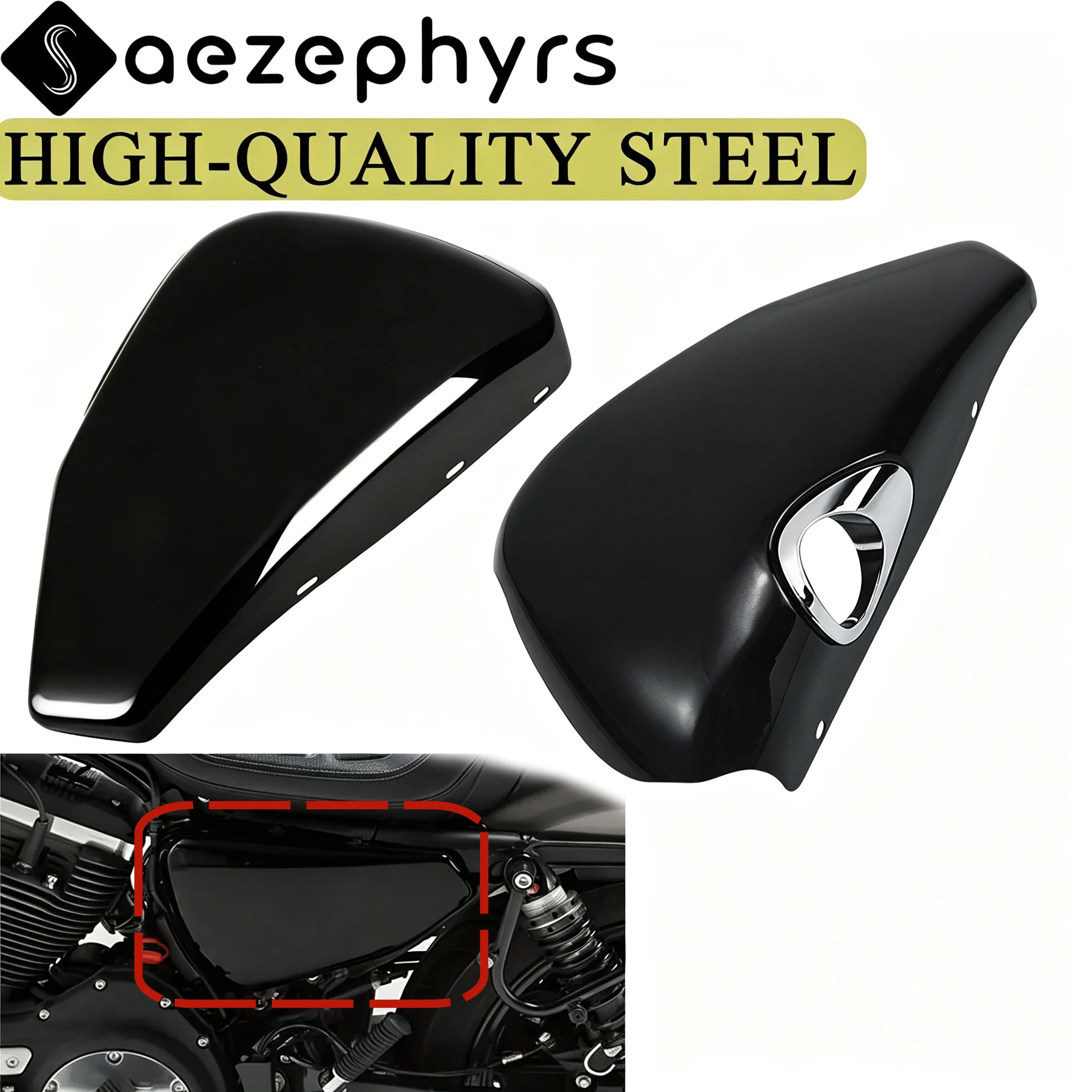 

Steel Left Right Battery Side Cover Fairing Guard Motorcycle Accessories For Harley Sportster XL Iron 883 1200 48 72 2004-2013