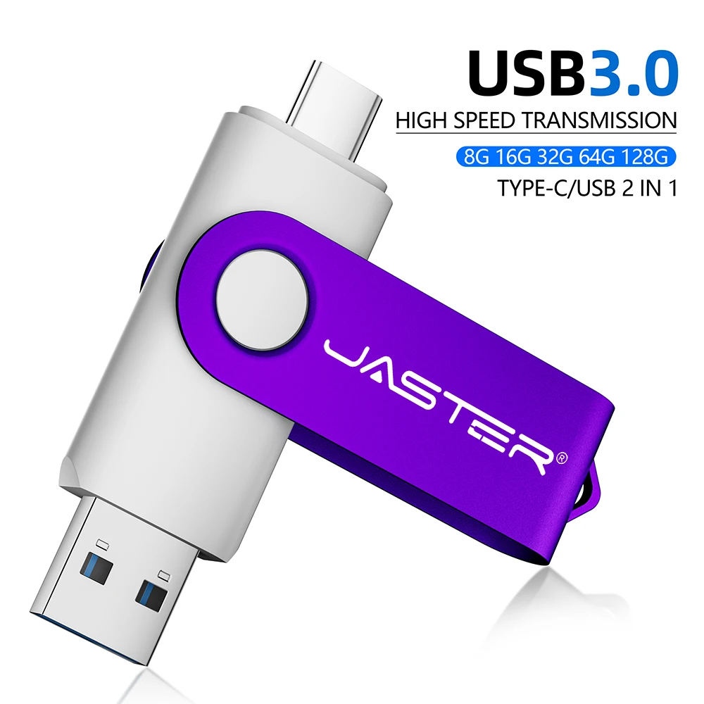 

JASTER USB3.0 TYPE-C 2 IN 1 Pen Drive 128GB High Speed Memory Stick 64GB Business Gift Flash Disk 32GB USB 3.0 Flash Drive 16GB