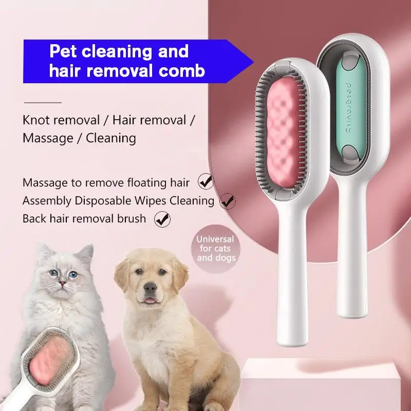 4 In 1 Pet Grooming Brush Cleaning Massage Remover Comb For Cat Dog General Supplies with Water Tank Pets Products Accessories