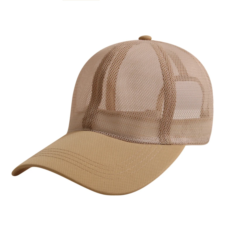 Men Women Baseball Cap Summer Full Mesh Sunhat Hollow Out Breathable Quick Dry Cooling Decoration Outdoor Peaked Hat