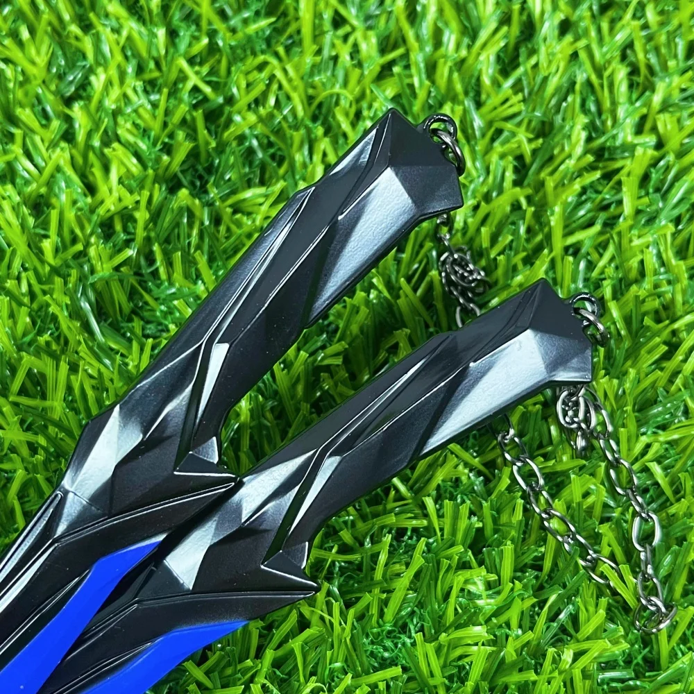 6.3 بوصة 2 قطعة Valorant كاتانا الصلب النينجا شفرة السكين أنيمي تأثيري الدعامة السيف المعادن الحجم الحقيقي اليابانية كاتانا الساموراي صابر لعبة #3