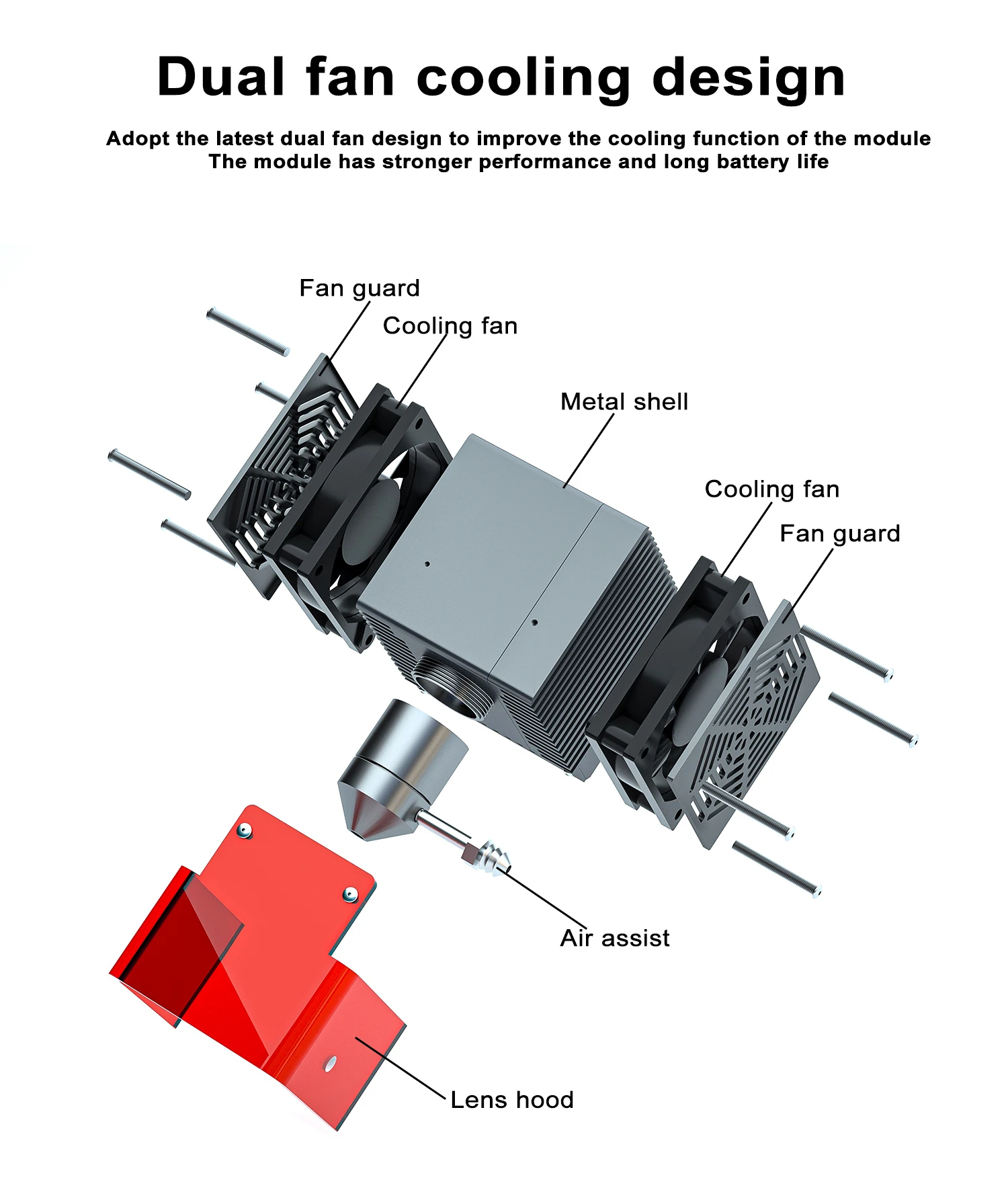 ZBAITU Módulo de cabezal láser CNC para máquina cortadora de grabado láser, Compatible con Ortur, NEJE, Two-Trees, Xtool, Atomstack, 20-22W