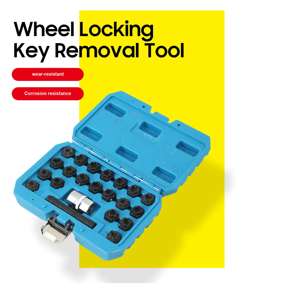 Clé d'écrou de boulon de verrouillage de roue spéciale antivol, 22 pièces, pour jeu de verrouillage de douille de retrait BMW