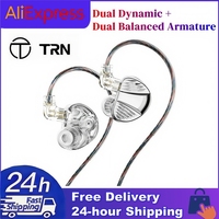 TRN V10 PRO Best Wired in-Ear Earphone 2BA+2DD IEMs Dual Dynamic + Dual Balanced Armature Hybrid Monitors Headphone Sports Music