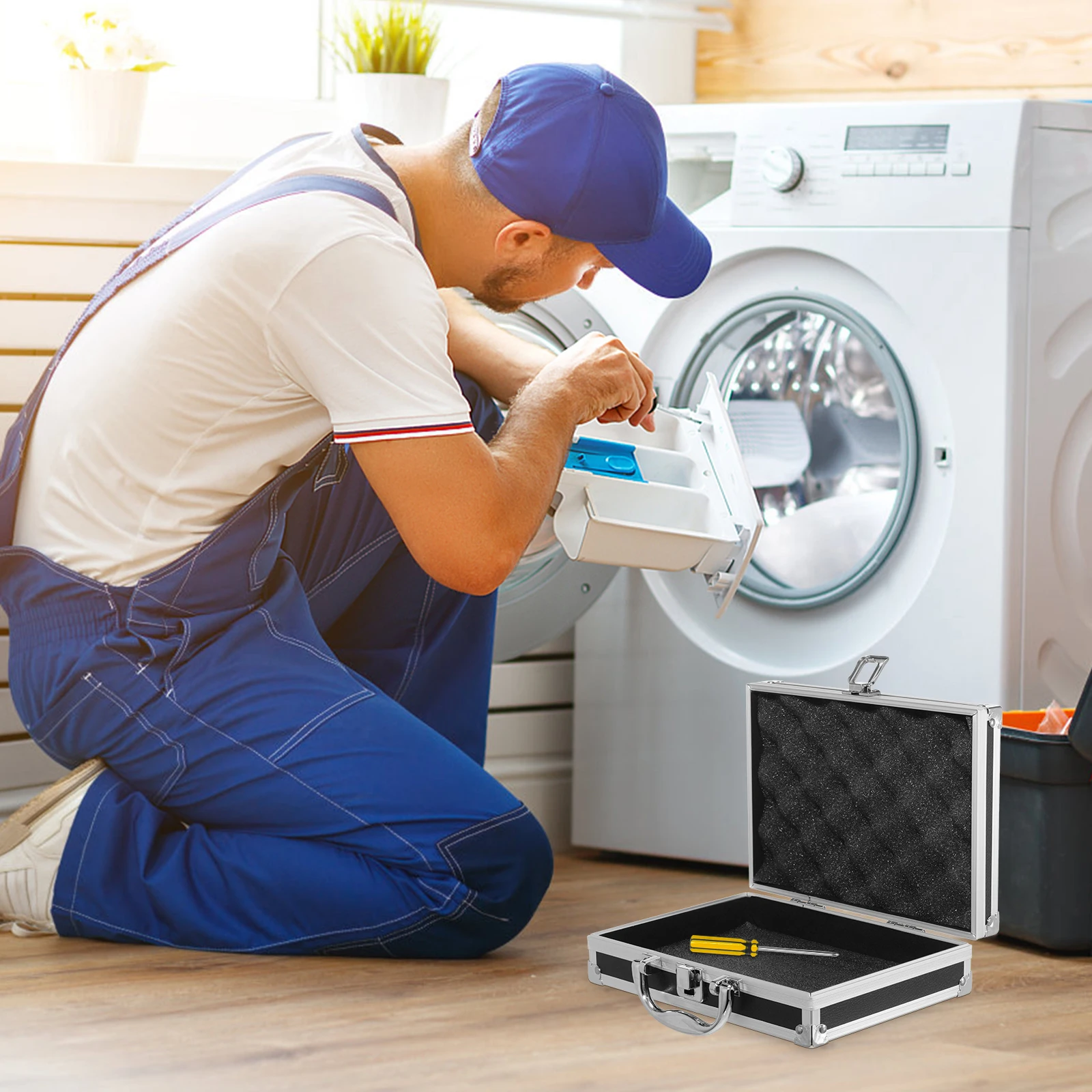 

Password Case Portable Aluminum Alloy Tool Box Large Capacity For Home Office Travel Multi-Purpose Storage Container Tools