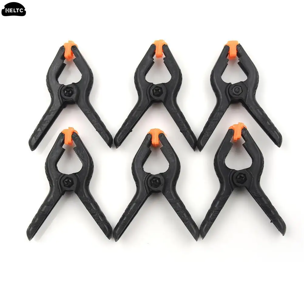 Abrazaderas de resorte de Micro palanca para estudio fotográfico, Clips de plástico de nailon para carpintería DIY, abrazadera de fondo de 6,5 cm, 6 unids/set