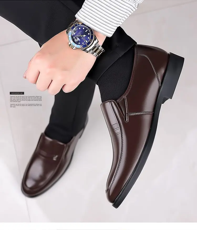 2026 Herren Casual Kunstleder Slipper mit Weicher Sohle, Business Casual Bequeme Büroschuhe, Gehschuhe – Detail 23