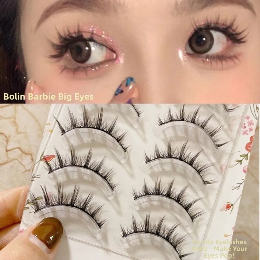 Black Anime Cartoon False Eyelashes 10-12MM Easy To Wear DIY Lashes Extension Lightweight Reusable Demon Fake Eyelashes Daily